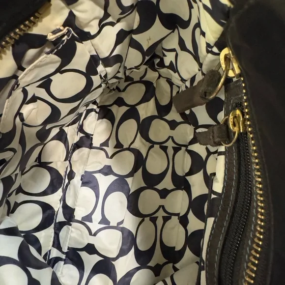 Coach Small Bag = Black Satin with blue tags - Picture 5 of 13